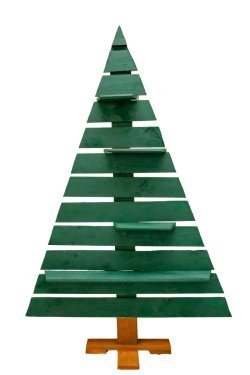 Grand sapin en bois peint vert forêt